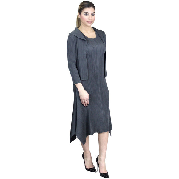Wide Collar Crinkle Jacket - JK670 Gray